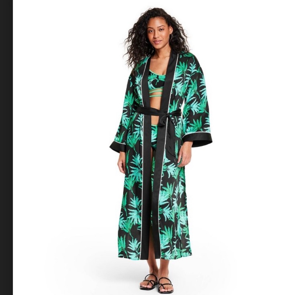Fe Noel Green Long Sleeve Resort Coverup